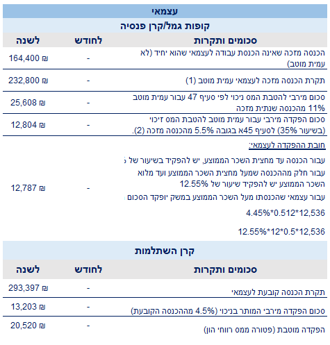 קופות גמל ופנסיה לעצמאים - שטיינמץ עמינח ושות